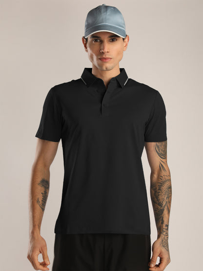 Men’s Black Premium Polo Sports T-Shirt