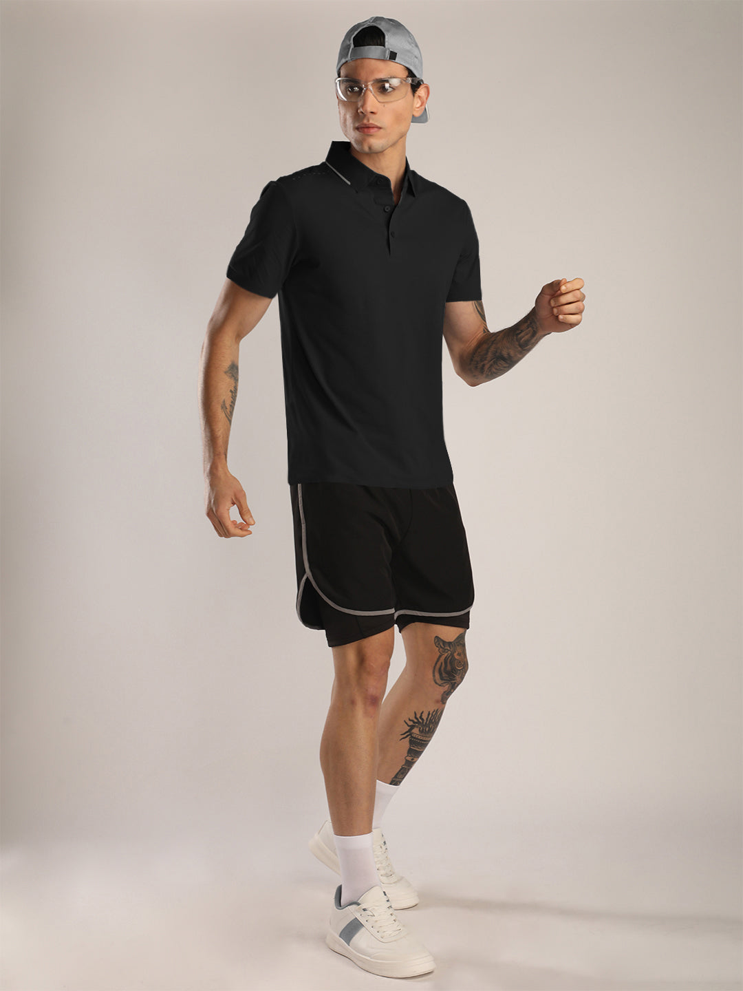 Men’s Black Premium Polo Sports T-Shirt