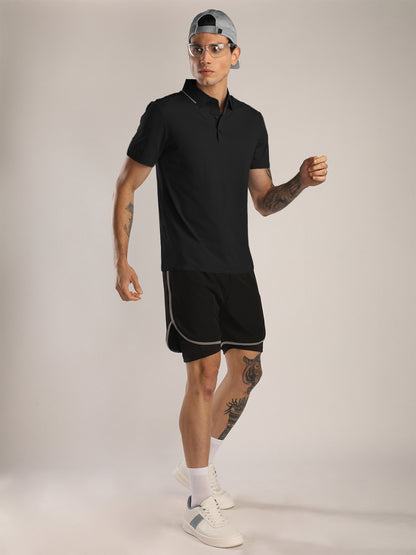 Men’s Black Premium Polo Sports T-Shirt