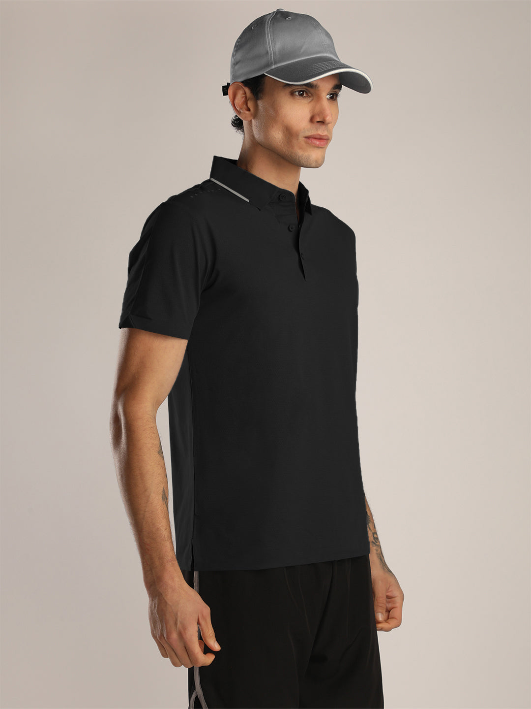 Men’s Black Premium Polo Sports T-Shirt