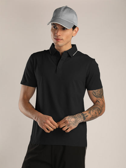 Men’s Black Premium Polo Sports T-Shirt
