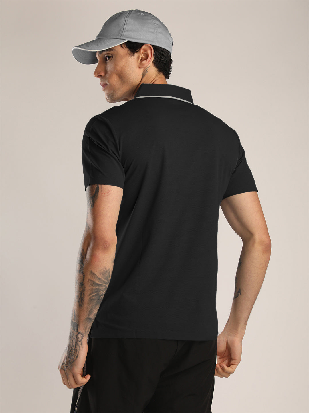 Men’s Black Premium Polo Sports T-Shirt