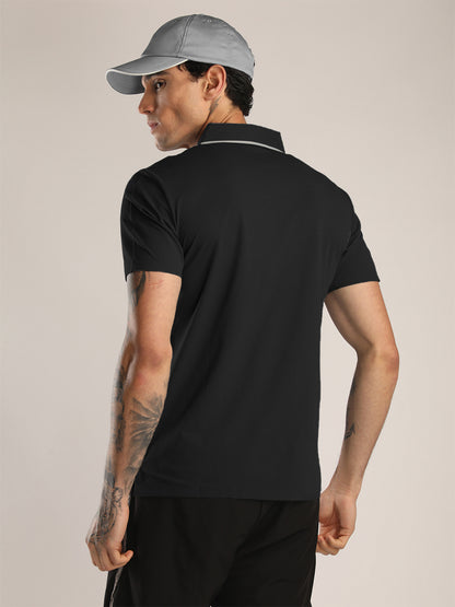 Men’s Black Premium Polo Sports T-Shirt