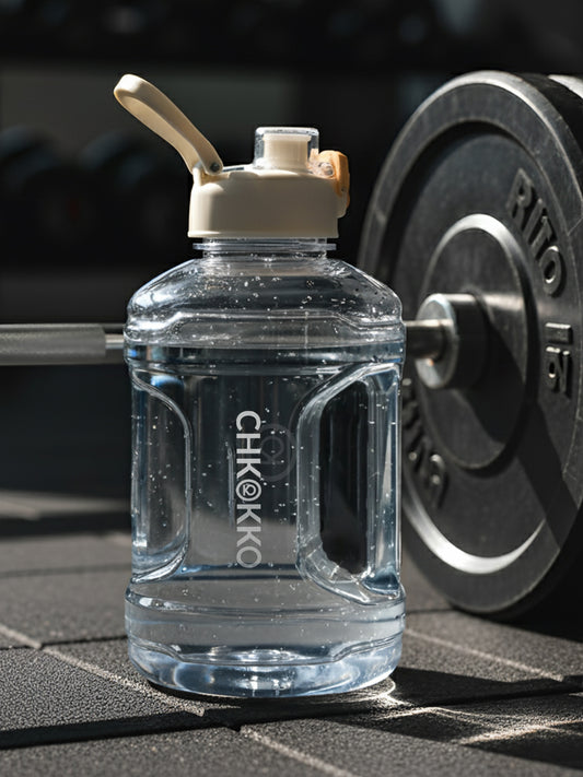 CHKOKKO 2.2L Large Sports Water Bottle with Handle & Leak-Proof Flip Cap