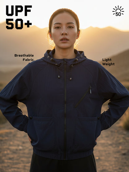 Women’s Lightweight UPF 50+ Sun Protection Summer Jacket Navy