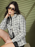 Women Winter Wear Check Shacket | CHKOKKO