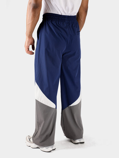 Arc Pant - Men's  Colorblock Wide-Leg Track Pants Navy Grey