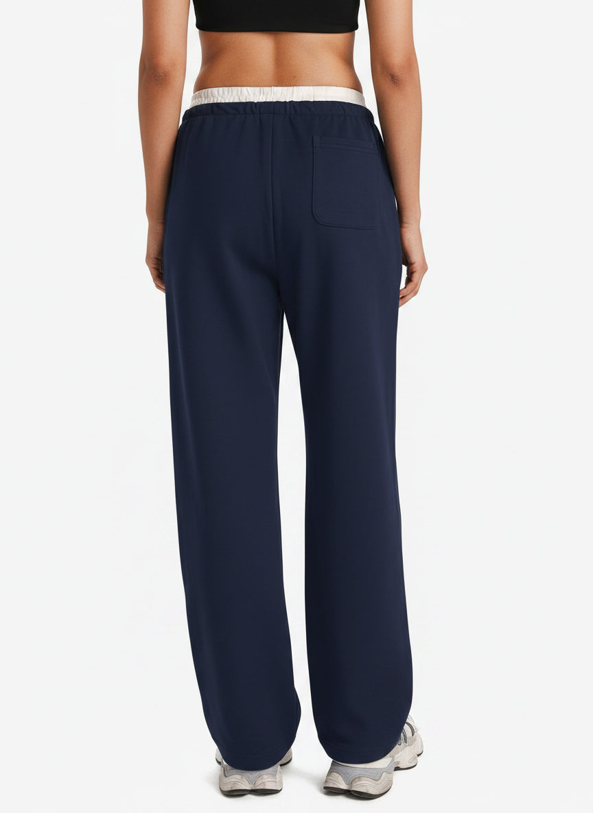 Women’s Navy Relaxed Fit Athleisure Track Pants