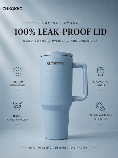 Chkokko Premium Insulated Tumbler - Blue 1200ml with Leak-Proof Lid