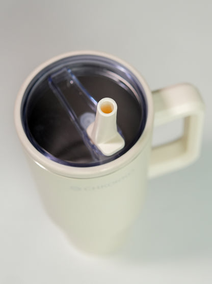 Chkokko Premium Insulated Tumbler - Cream 1200ml with Leak-Proof Lid