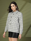 Women Winter Wear Check Shacket | CHKOKKO