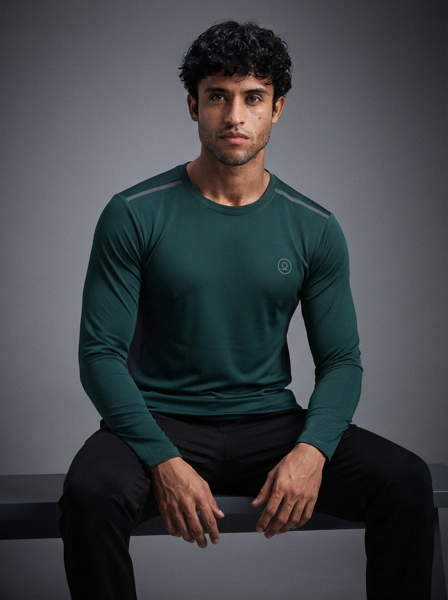 Men's Regular Dry Fit Gym Sports T-Shirt Dark Green