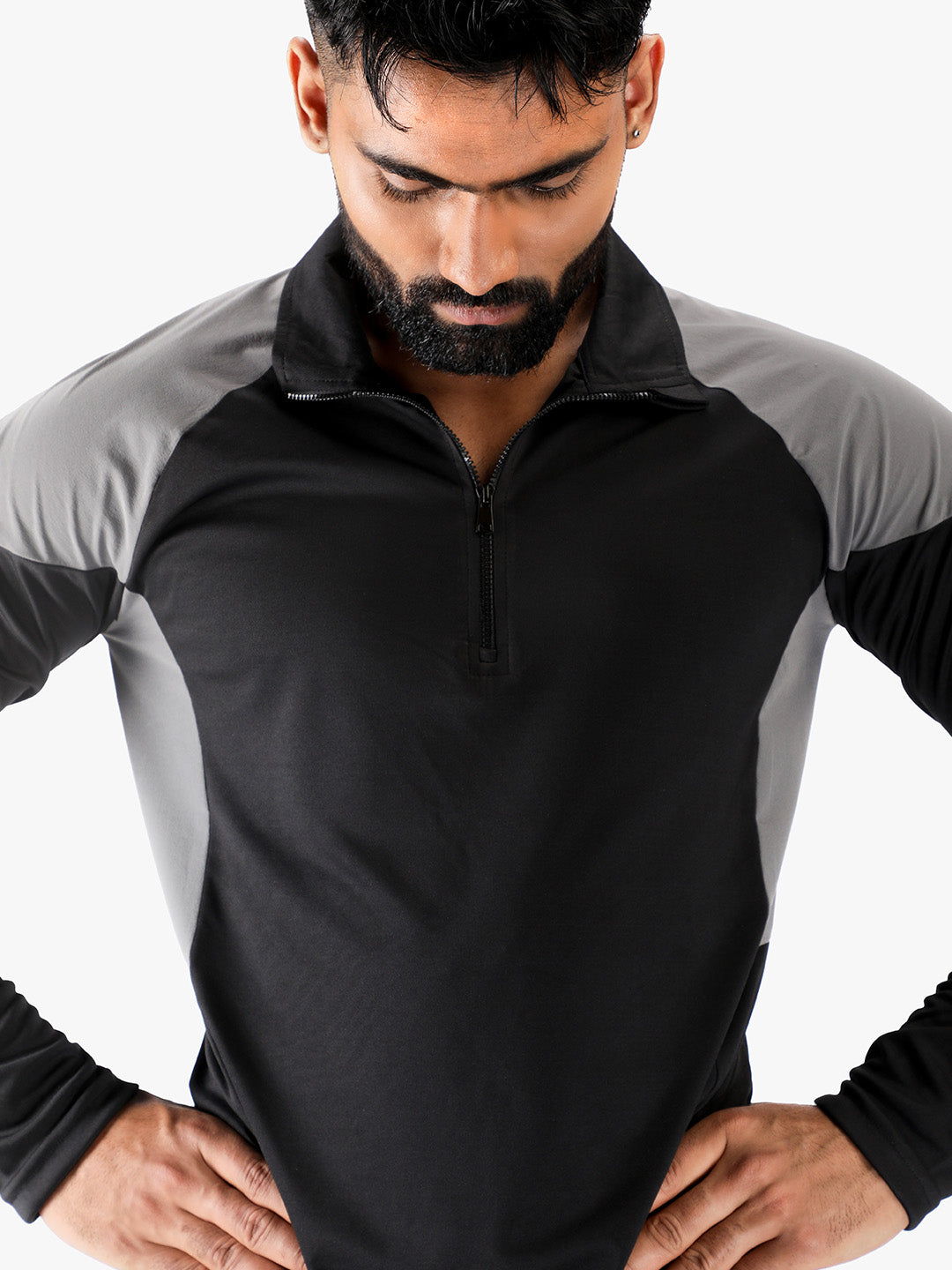 Men’s Full Sleeve Half Zip Sports T-Shirt