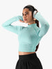 Women’s Full Sleeve Crop Top – Slim Fit Activewear T-Shirt for Gym