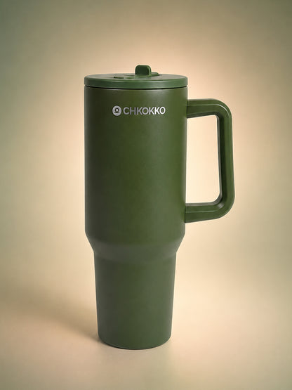 Chkokko Premium Insulated Tumbler - Olive 1200ml with Leak-Proof Lid