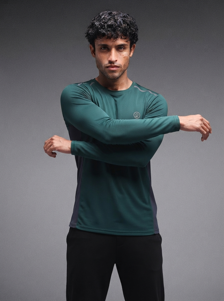 Men's Regular Dry Fit Gym Sports T-Shirt Dark Green
