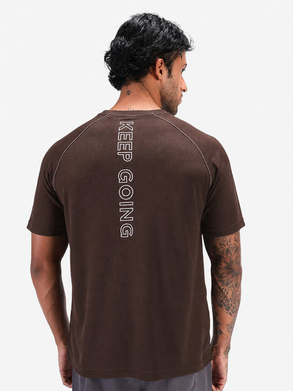 Men's Half Sleeves Quick Dry Sports T-shirt Brown