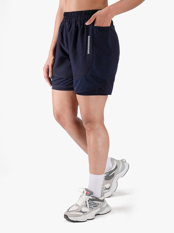 Women’s Double Layer Sports Running Shorts Navy