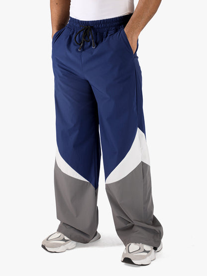 Arc Pant - Men's  Colorblock Wide-Leg Track Pants Navy Grey