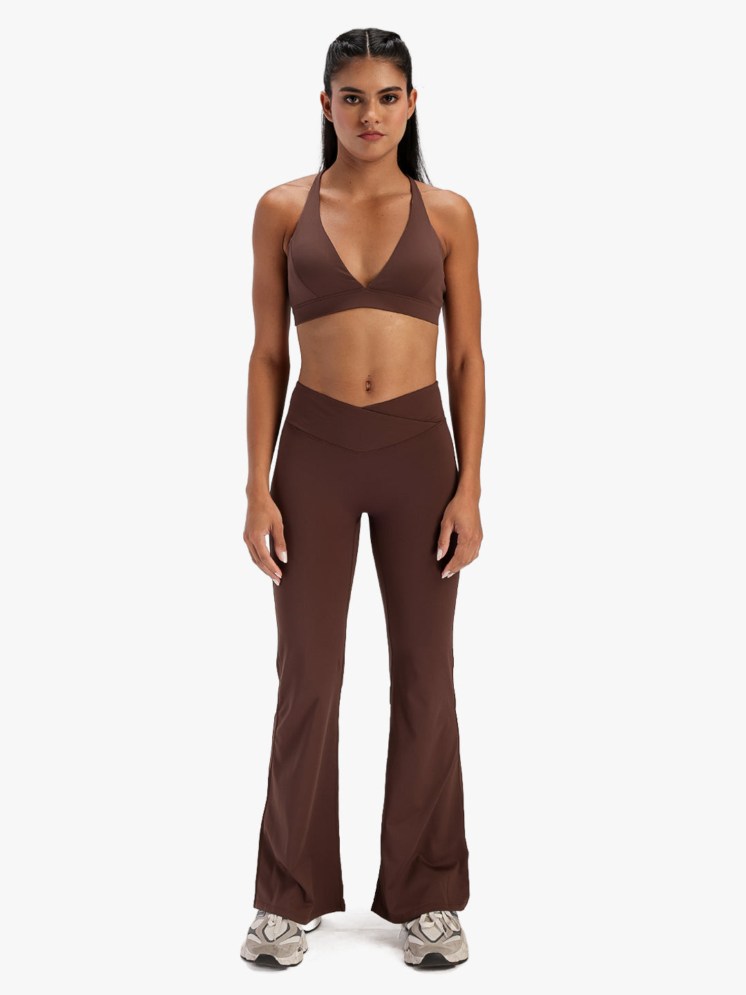 Women’s Crossover Flared Pants Brown