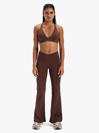 Women’s Crossover Flared Pants Brown