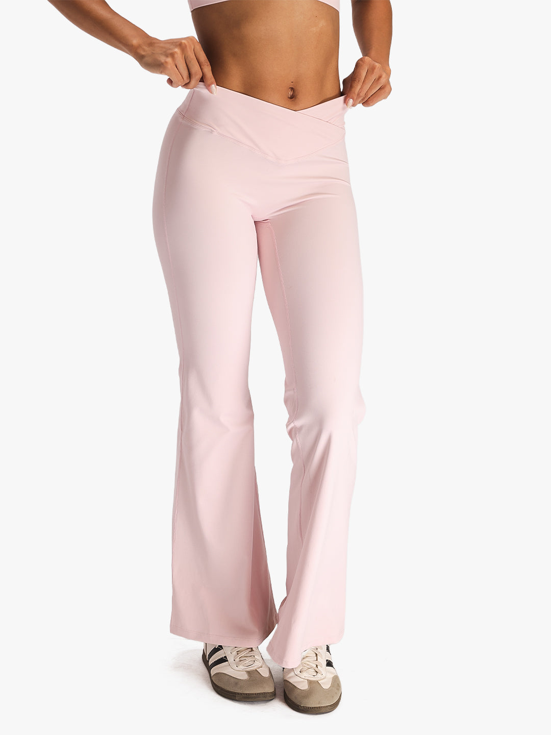 Women’s Crossover Flared Pants Pink