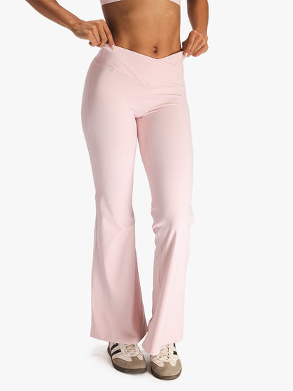 Women’s Crossover Flared Pants Pink