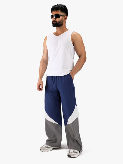 Arc Pant - Men's  Colorblock Wide-Leg Track Pants Navy Grey