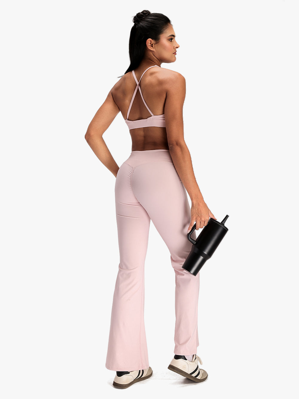 Women’s Crossover Flared Pants Pink