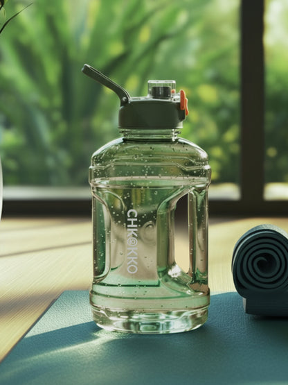 CHKOKKO 2.2L Large Sports Water Bottle with Handle & Leak-Proof Flip Cap