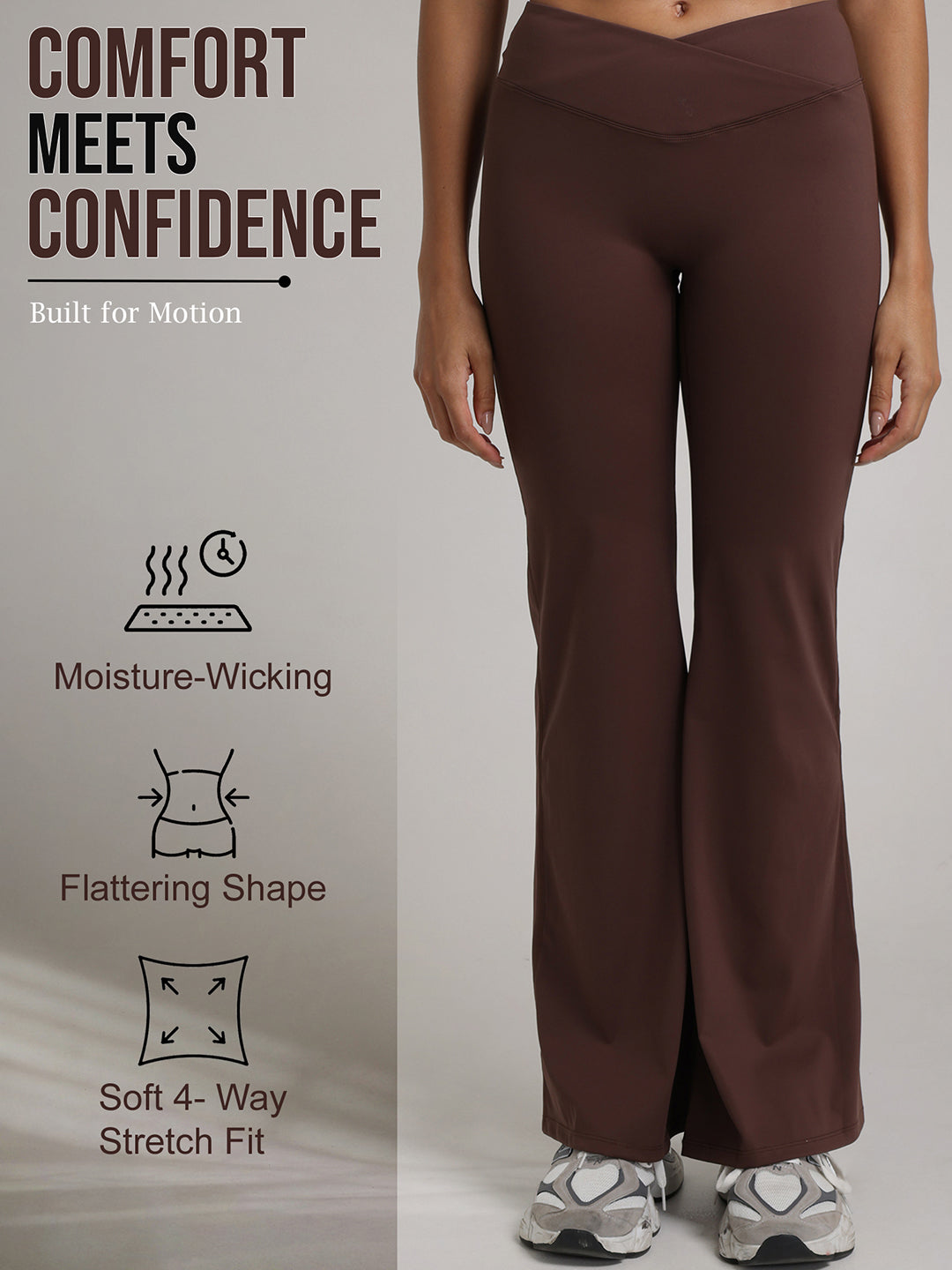 Women’s Crossover Flared Pants Brown