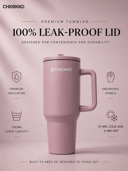 Chkokko Premium Insulated Tumbler - Lavender 1200ml with Leak-Proof Lid