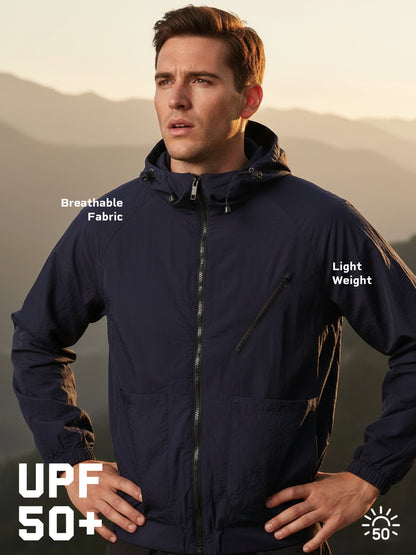 Men’s Lightweight UPF 50+ Sun Protection Summer Jacket Navy