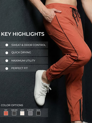 Men Rust Gym Training Sports Trackpant