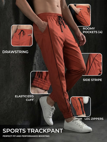 Men Rust Gym Training Sports Trackpant