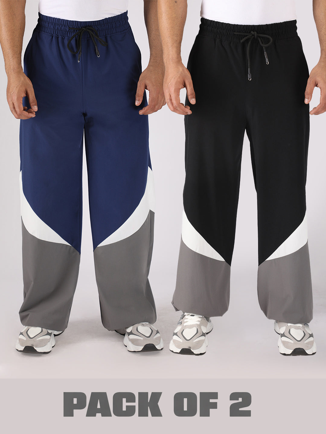 Men’s Sports Colorblock Trackpants Pack of 2