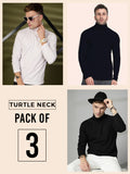 Men Pack Of 3 Winter Wear Turtle Neck T-shirts