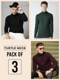 Men Pack Of 3 Winter Wear Turtle Neck T-shirts