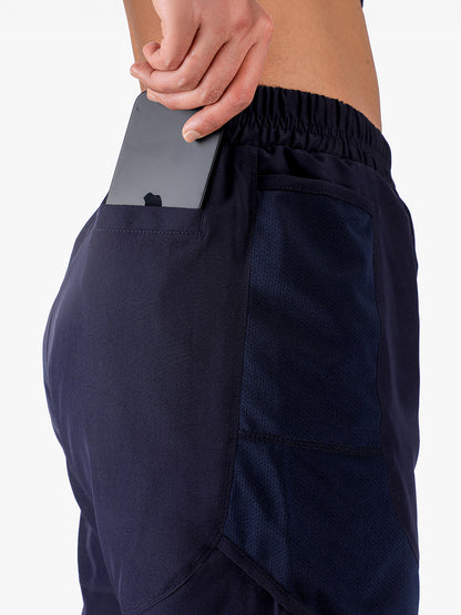 Women’s Double Layer Sports Running Shorts Navy