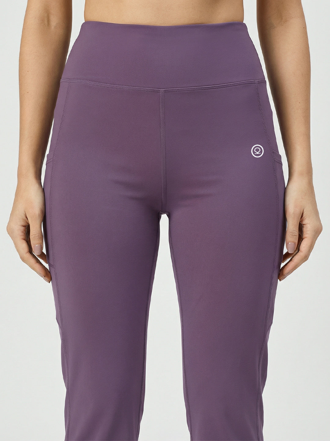 Women's High Waist Solid Flared Pants Purple