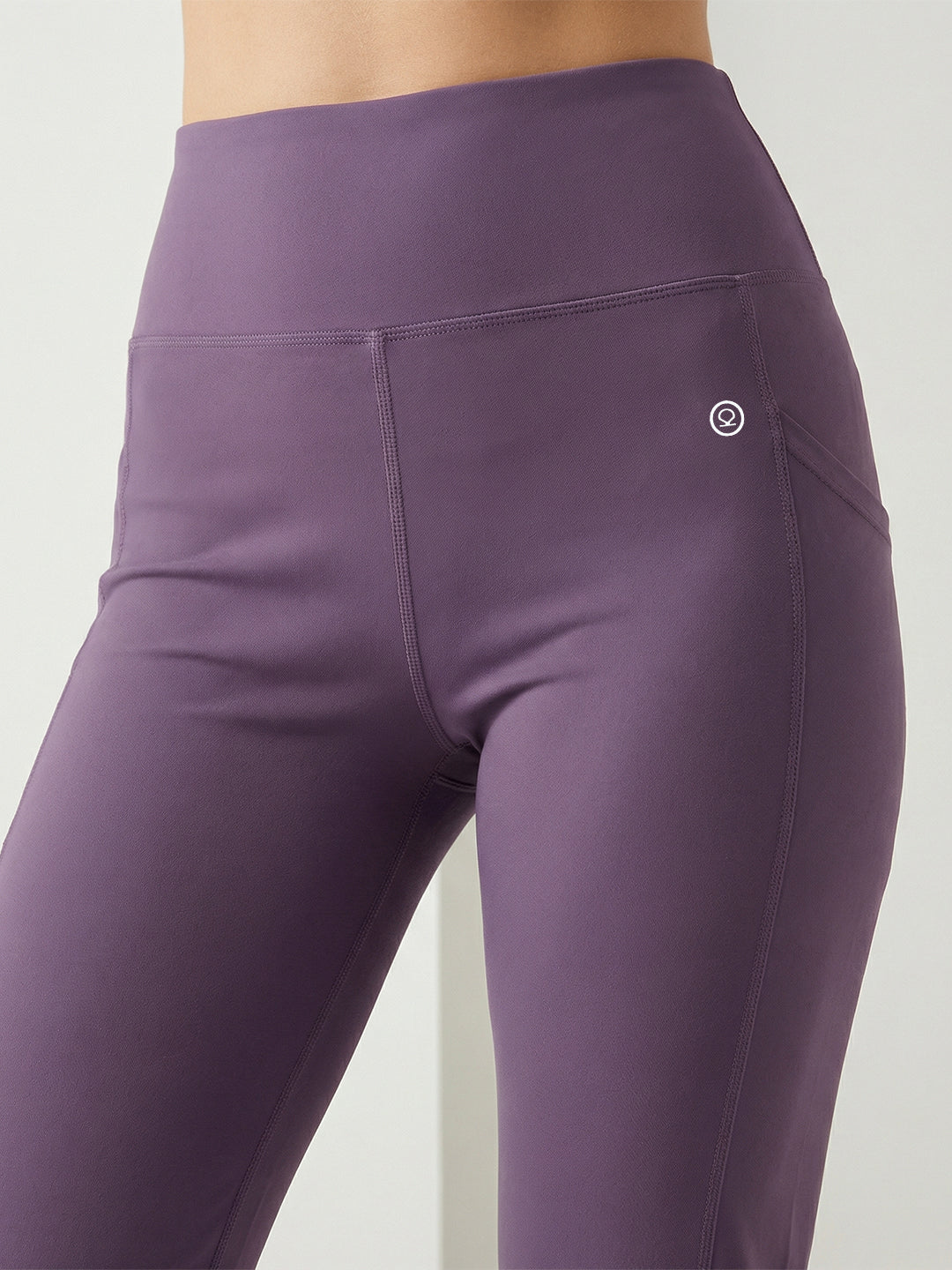 Women's High Waist Solid Flared Pants Purple