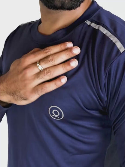 Men's Regular Dry Fit Gym Sports T-Shirt Navy Blue