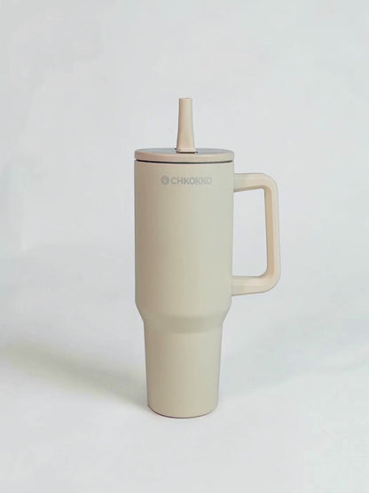 Chkokko Premium Insulated Tumbler - Cream 1200ml with Leak-Proof Lid