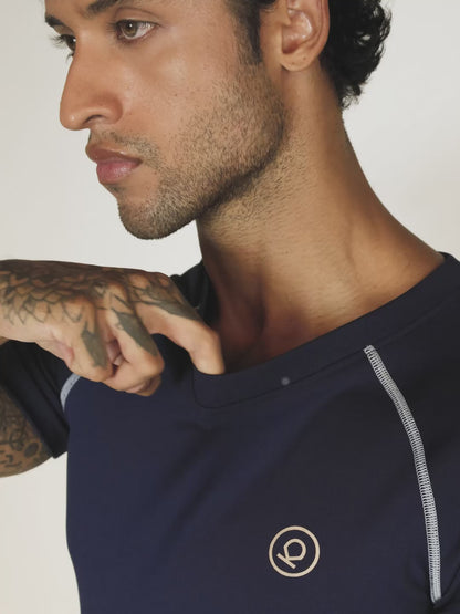 Men’s Performance Compression T-Shirt for Gym Navy