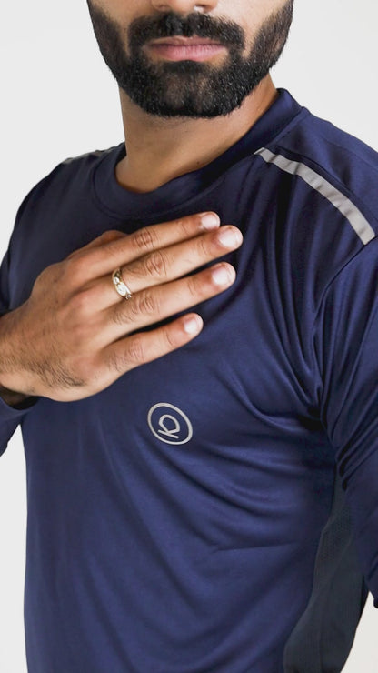 Men's Regular Dry Fit Gym Sports T-Shirt Navy Blue