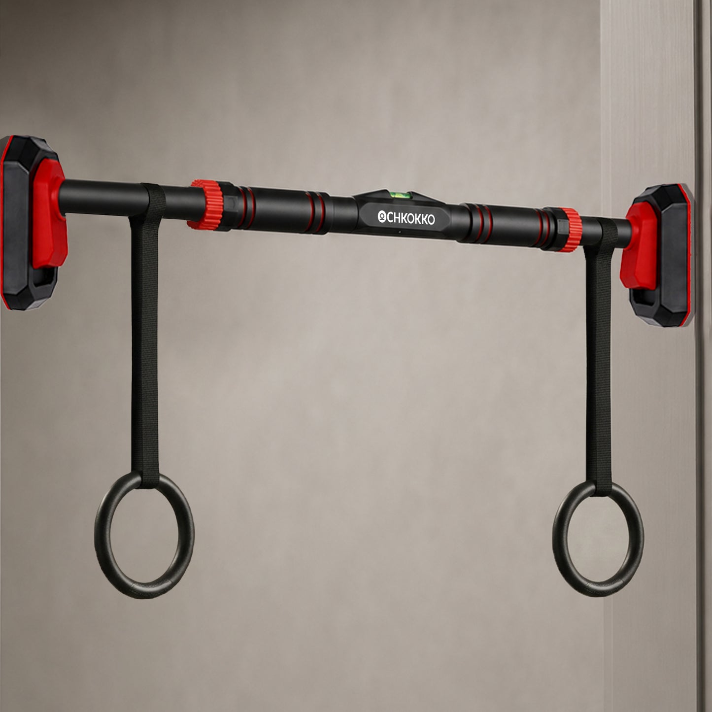 Chkokko Adjustable Pull Up Bar | 120-162 cm | 150+ Kg | No-Screw Doorway Chin Up Bar