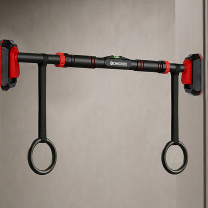 Chkokko Adjustable Pull Up Bar | 67-113 cm | 150+ Kg | No-Screw Doorway Chin Up Bar