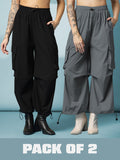 Women Relaxed Fit Sports Trackpants Pack of 2
