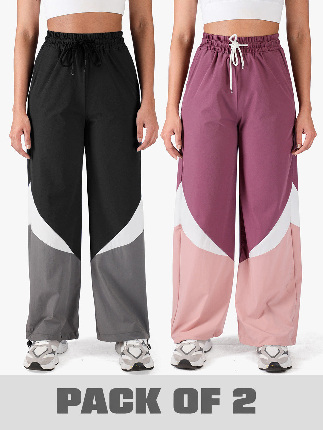 Women’s Sports Colorblock Trackpants Pack of 2