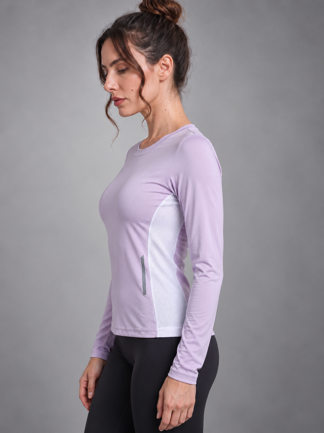 Women's Full Sleeves Gym Sports T-Shirt Lavender